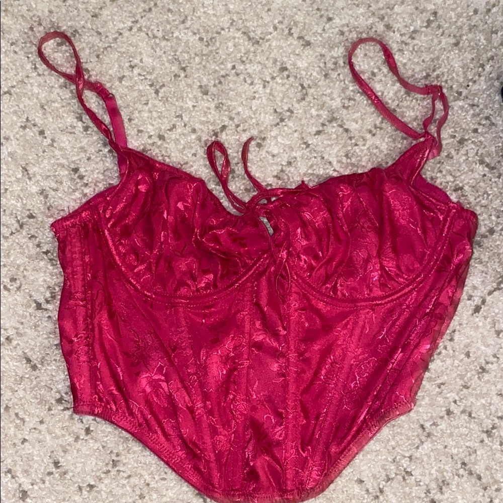 Urban Outfitters Red Satin Bustier